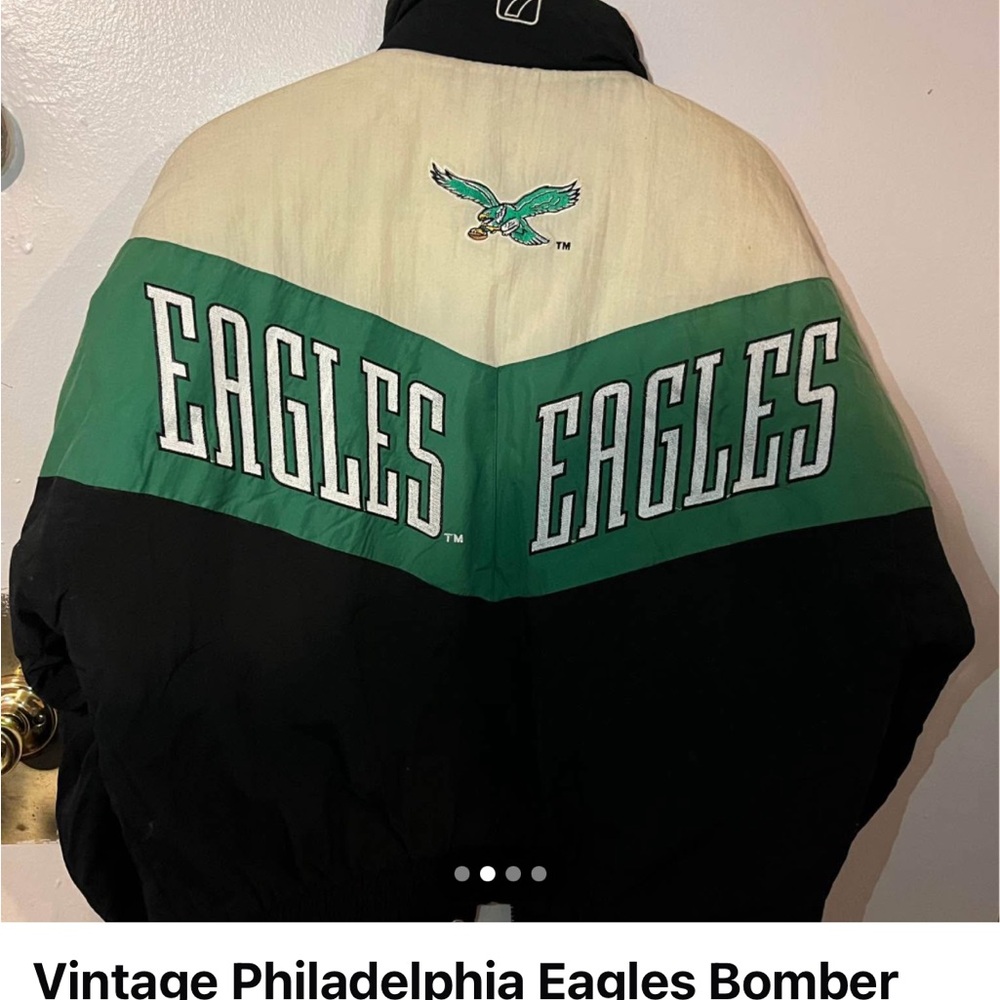 NFL Green, White, and Black Men's Varsity Jacket